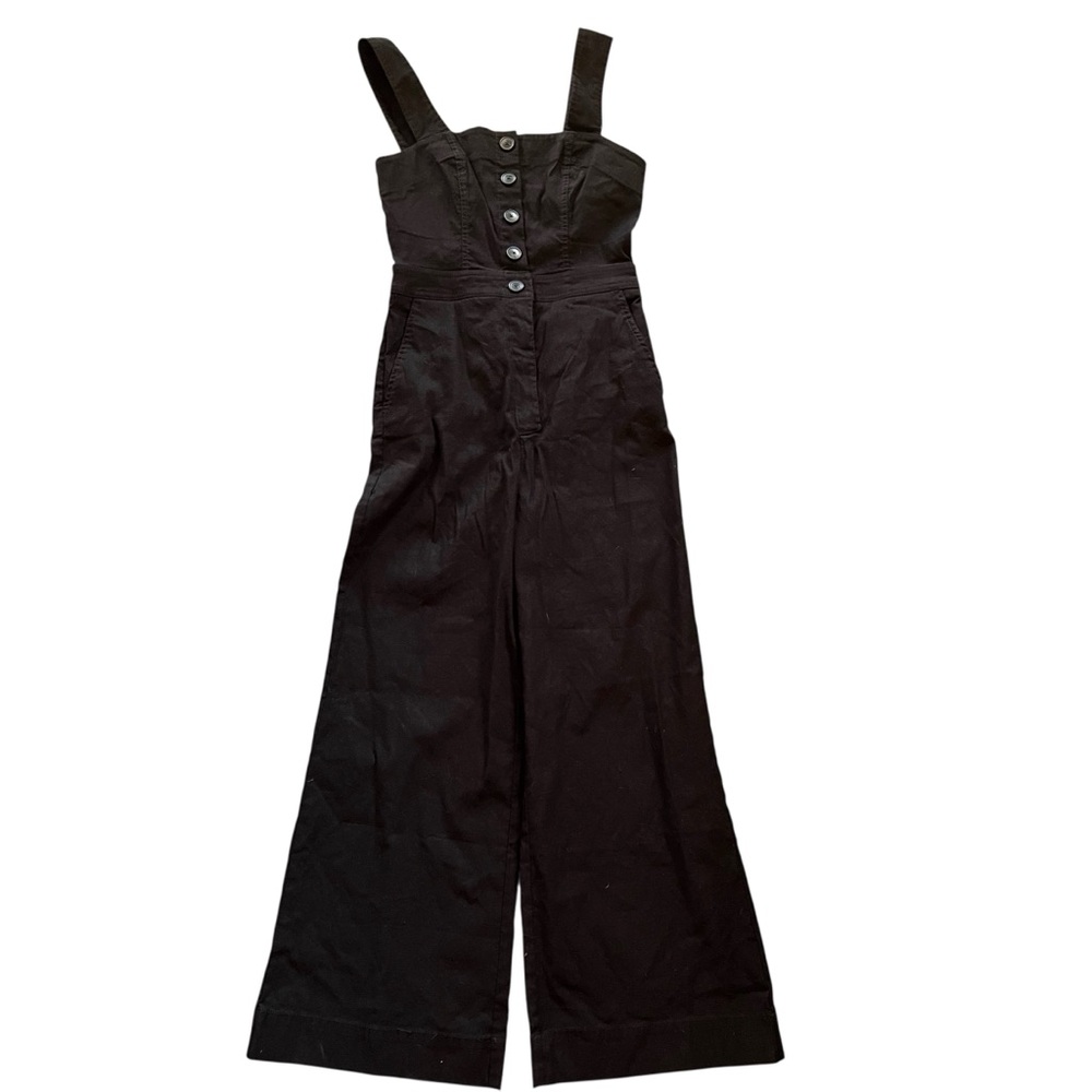 NWT Anthropologie Button-Front Jumpsuit by Maeve The Colette Size 6 EU 38 Black - Picture 7 of 10